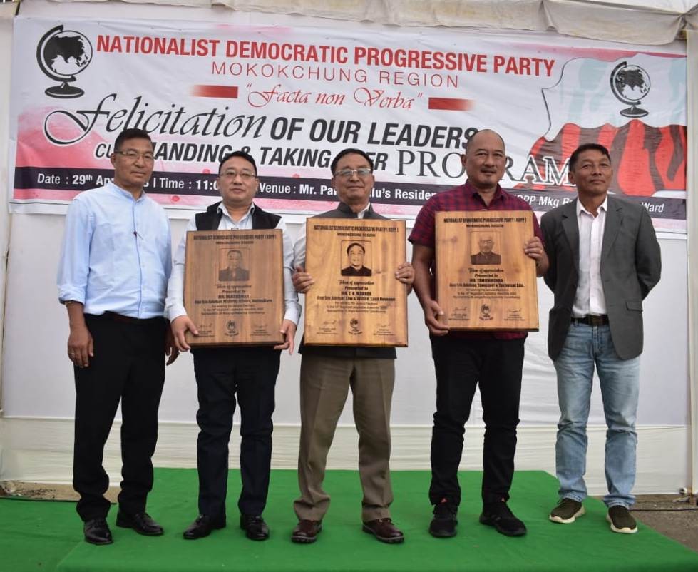 TN Manen, Temjenmenba and Imkongmar with others during the programme held in Mokokchung on April 29. 